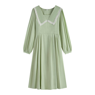 Vestido Largo Elegante de Cintura Alta con Cuello de Princesa - Image 9