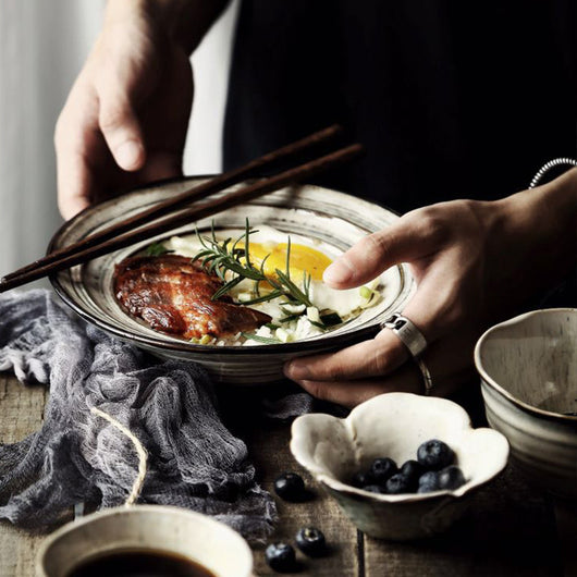 Juego de Tazones de Cerámica Estilo Japonés para Fideos y Arroz - Image 10