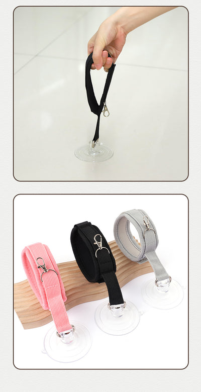 Light gray pet collar with a clear suction cup, designed to secure cats or puppies during bathing or grooming. - Image 10