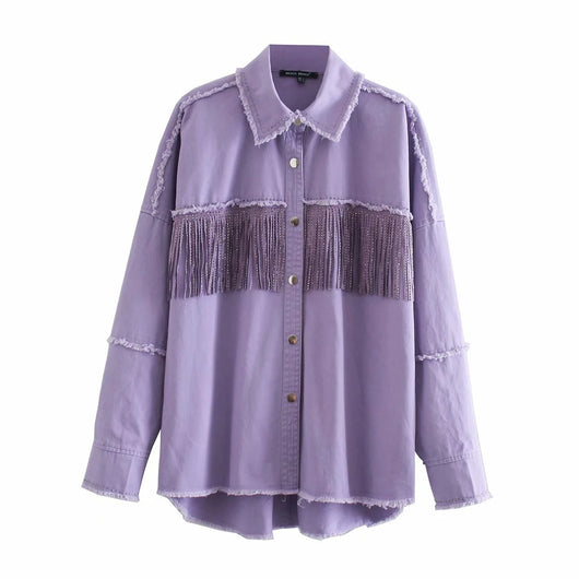 Chaqueta con Diseño de Borlas para Mujer - Image 7