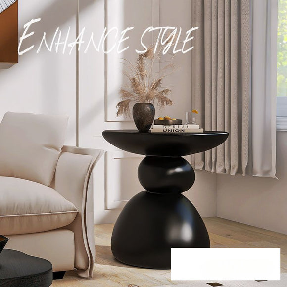 Mesa Lateral de Diseño Crema Lujo - Mesita de Café Minimalista Premium