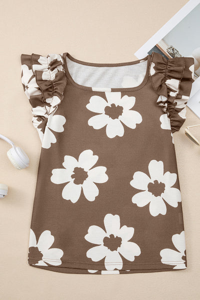 Blusa Floral Fruncida de Manga Corta Estilo Europeo y Americano - Image 16