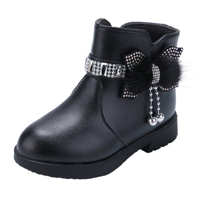 Botas Infantiles de Cuero con Moño - Cálidas y Elegantes para Niñas - Image 4