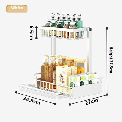 Organizador Extraíble para Fregadero con Estantes Ajustables y Almacenamiento Multiuso - Image 11