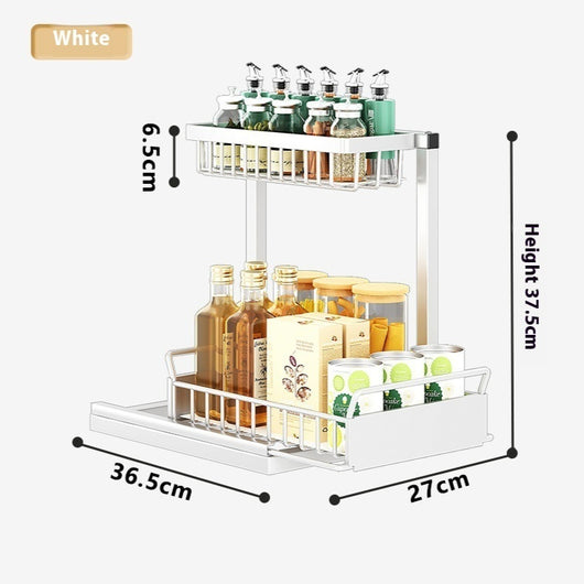 Organizador Extraíble para Fregadero con Estantes Ajustables y Almacenamiento Multiuso - Image 11