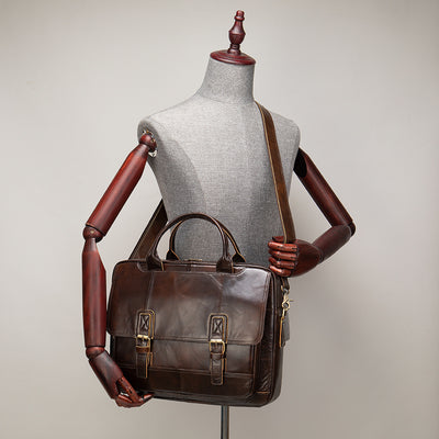 Bolso de Negocios Crosswise en Cuero Genuino para Hombre - Image 5