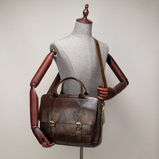 Bolso de Negocios Crosswise en Cuero Genuino para Hombre - Image 5