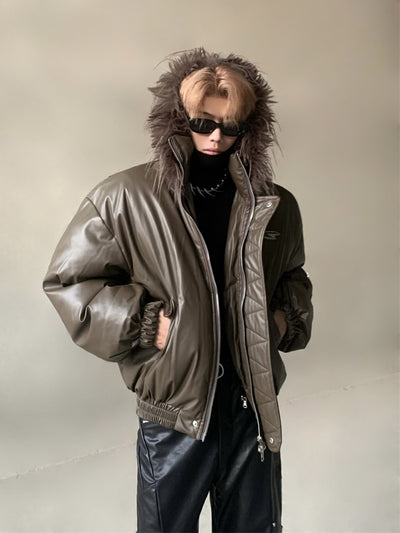 Chaqueta Térmica Acolchada con Cuello Doble en Patchwork - Image 2