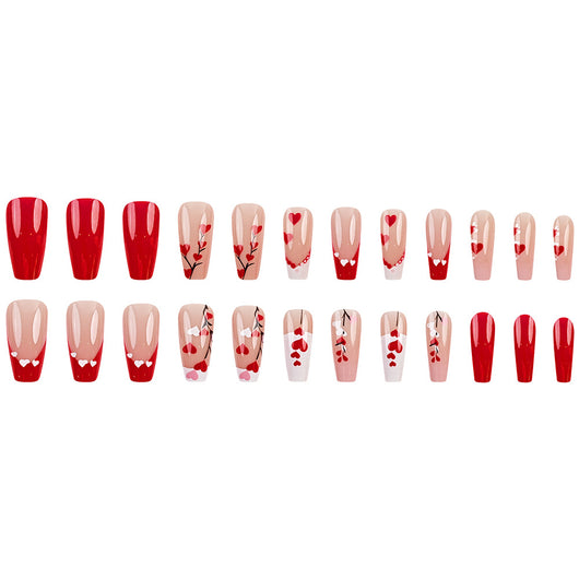 Adhesivos de Uñas Corazón Rojo Largo - Image 13