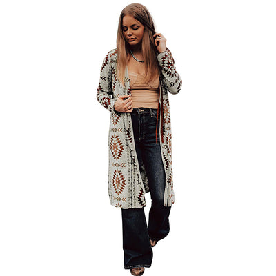 Cardigan Tejido con Estampado Geométrico - Colección Otoño para Mujer - Image 6