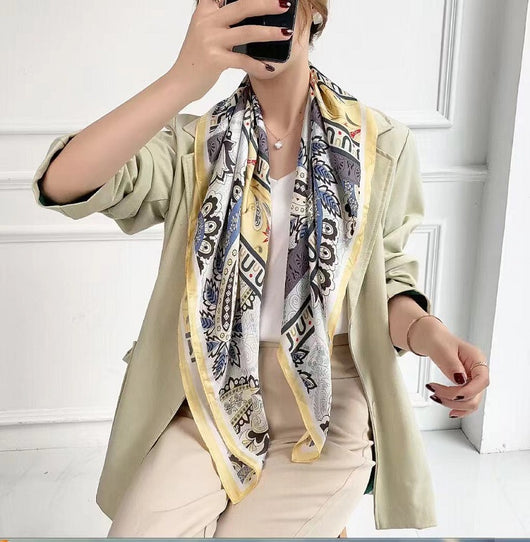 Pañuelos de Seda Estampados para Mujer - Hijab Versátil - Image 44