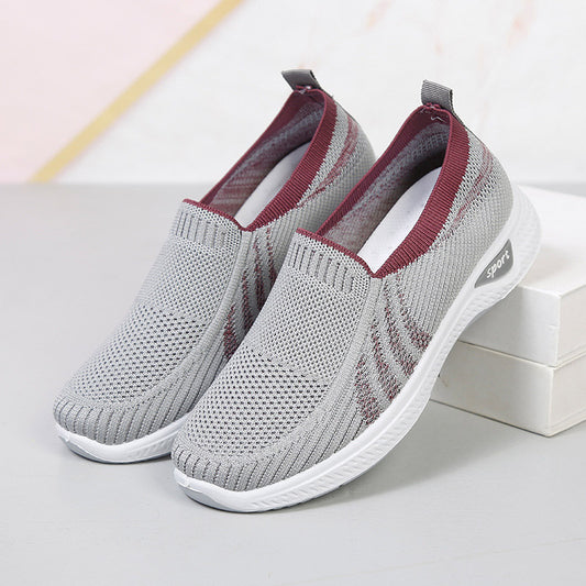 Zapatos Casuales Tejidos Transpirables con Suela Suave para Mujer