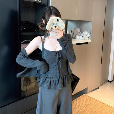 Cardigan Elegante con Camiseta Integrada