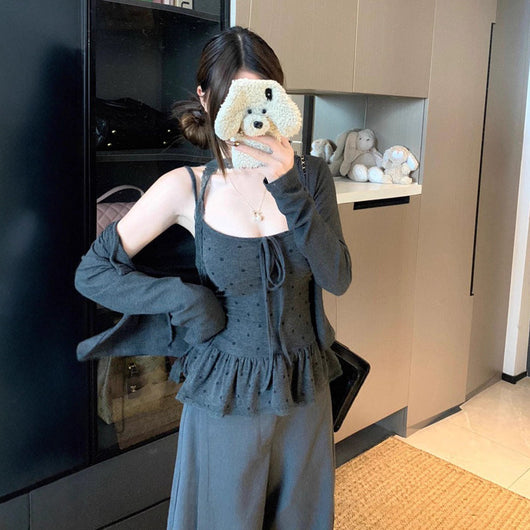 Cardigan Elegante con Camiseta Integrada
