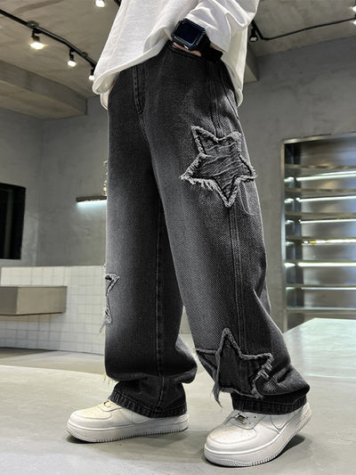 Jeans Anchos Pentagrama para Niños - Estilo Moderno y Cómodo - Image 3