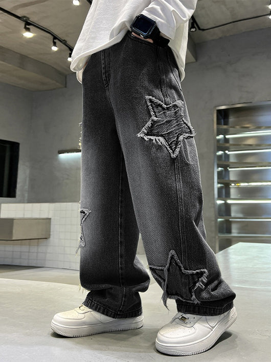 Jeans Anchos Pentagrama para Niños - Estilo Moderno y Cómodo - Image 3