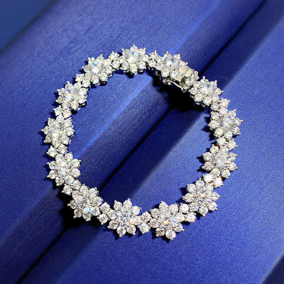 Pulsera de Plata S925 con Diamante Artificial Girasol Incrustado - Image 2