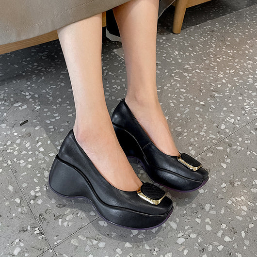 Zapatos Plataforma para Mujer con Hebilla Cuadrada - Estilo Casual Versátil - Image 11