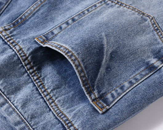 Pantalones Vaqueros Desgastados con Parches y Detalles Rotos - Image 3