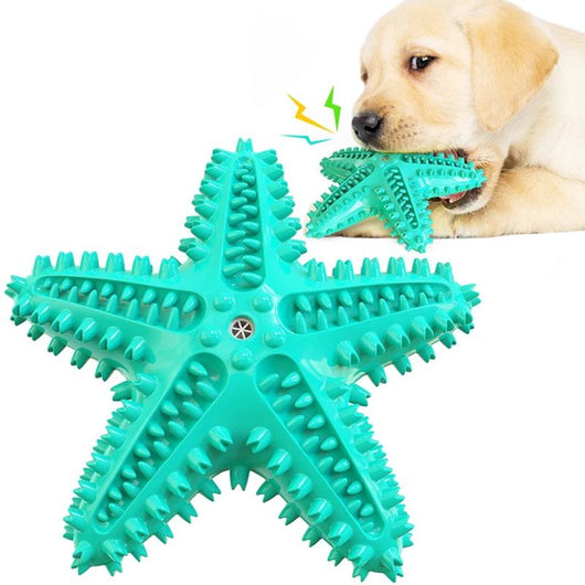 Juguete Limpiador de Dientes para Perros Grandes - Estrella Interactiva con Sonido Chirriante