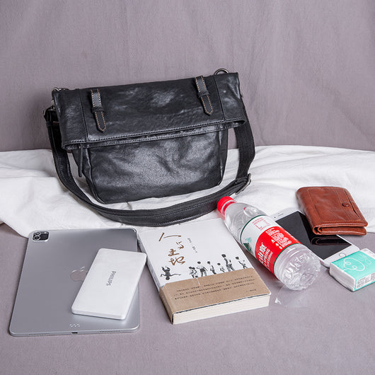 Bolsa Mensajera de Cuero para Hombre Estilo Japonés Casual - Image 10