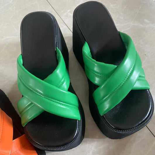 Pantuflas Tacón Alto Cruzadas Talla Grande para Mujer - Image 3
