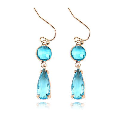 Aretes de Cristal K9 Multicolor con Borde de Cobre Geométrico - Image 6