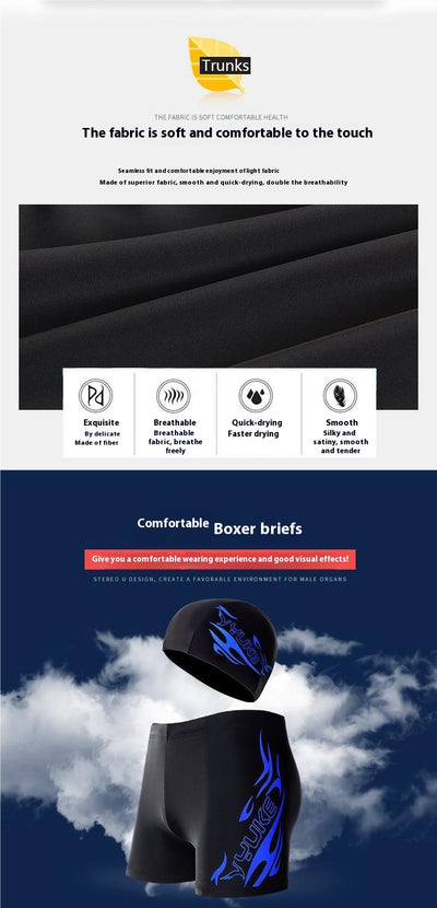 Traje de Baño Boxer Talla Grande con Gorro de Natación - Image 12