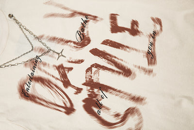 Playera Manga Larga Hip Hop con Letras Fuzzy y Cadena para Hombre - Image 18