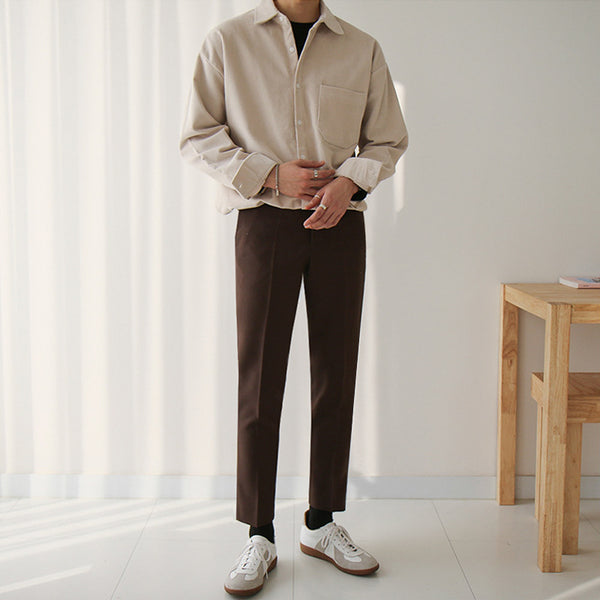 Camisa de Pana Manga Larga para Hombre - Abrigo Casual