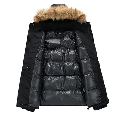 Abrigo Grueso para Hombre con Cuello de Piel - Otoño e Invierno - Image 5