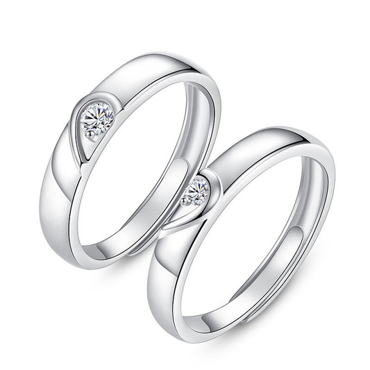 Anillo de Plata Esterlina para Parejas - Diseño Retro Minimalista - Image 2