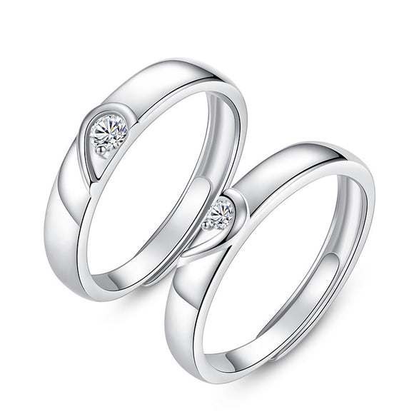 Anillo de Plata Esterlina para Parejas - Diseño Retro Minimalista