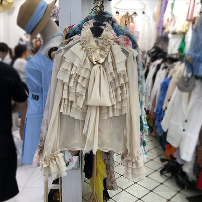 Blusa Elegante de Manga Larga con Volantes y Detalles Fluidos - Image 5