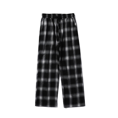 Pantalones Casuales de Cuadros para Hombre con Corte Recto y Cintura Suelta - Image 3