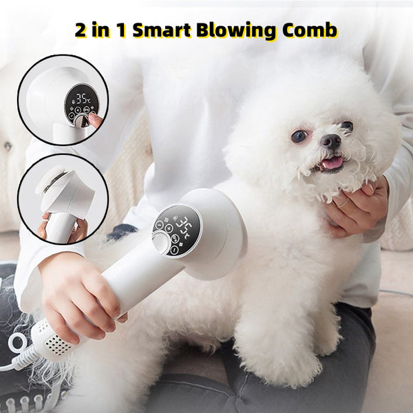 Secador Silencioso para Mascotas con Peine - Grooming Profesional para Perros y Gatos