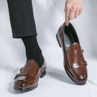 Zapatos de Cuero para Hombre Otoño con Doble Hebilla