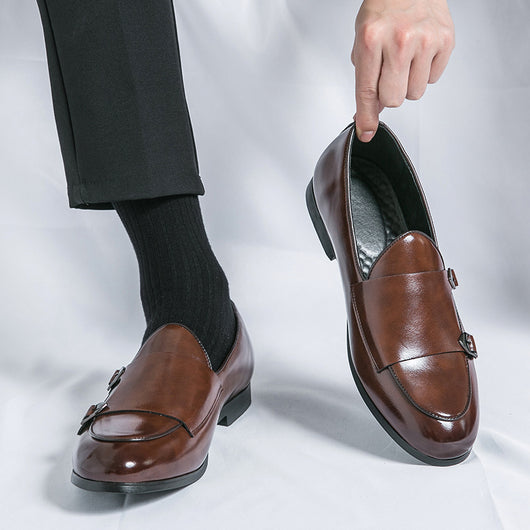 Zapatos de Cuero para Hombre Otoño con Doble Hebilla