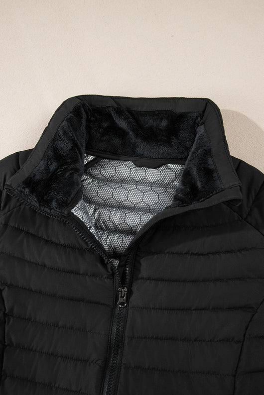 Chaqueta Acolchada de Algodón para Mujer con Cuello Tipo Mao - Image 44