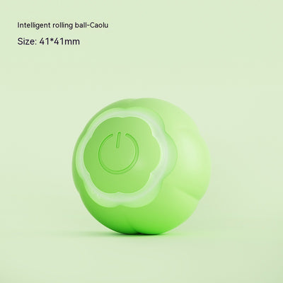 Pink smart rolling ball cat toy with a power button, measuring 41x41mm, designed to be bite-resistant. - Image 6