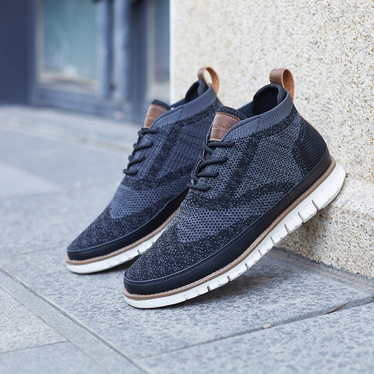 Zapatillas Deportivas Altas Tejidas para Hombre - Comodidad y Estilo Versátil