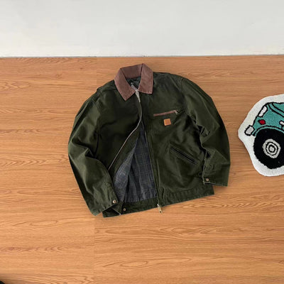 Chaqueta de Cuero con Cierre Tooling Corta y Ancha para Hombre - Image 15