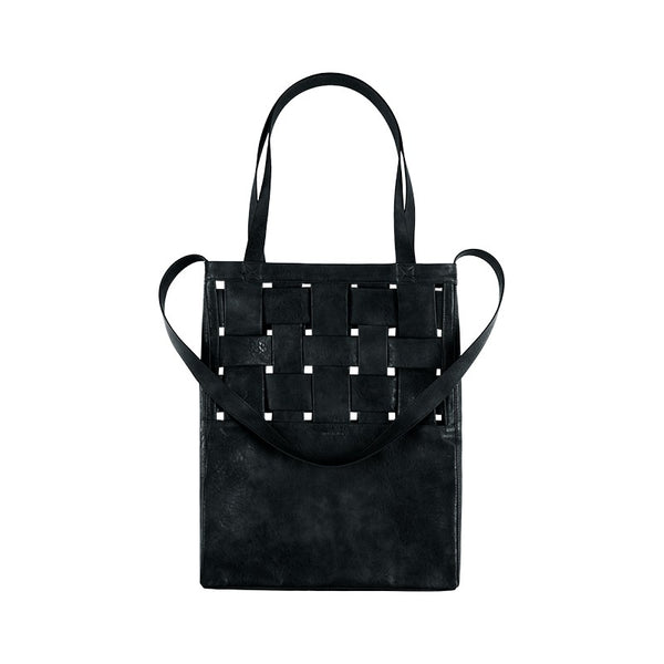 Bolso Bandolera Tejido con Estructura de Cuero Sintético - Image 3
