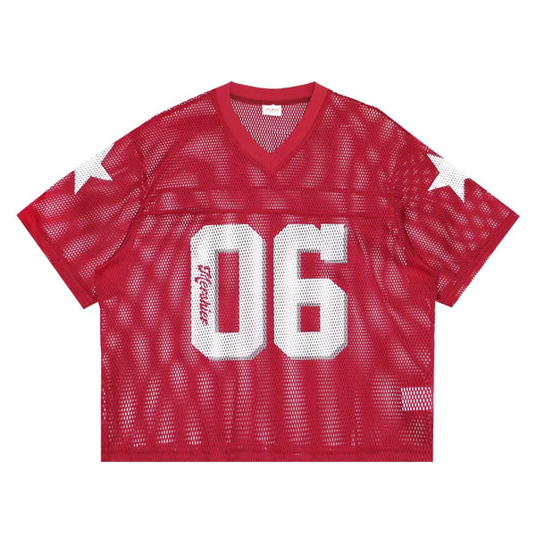 Camiseta Deportiva Vintage con Malla Transpirable - Manga Corta