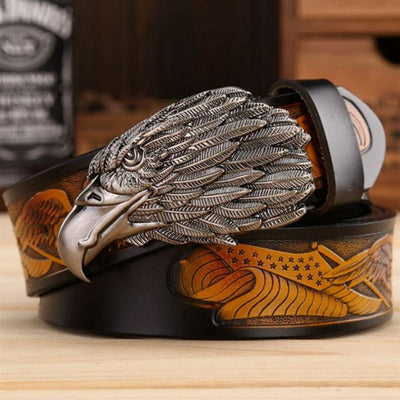 Cinturón de Cuero Genuino con Hebilla Águila - Estilo Casual Premium - Image 13