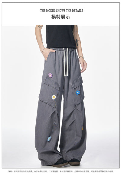 Pantalones de Trabajo Retro Multi-bolsillos Corte Recto Unisex - Image 20