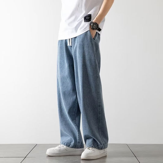 Pantalones Vaqueros Rectos Hombre Primavera Verano Talle Alto Pierna Ancha Urbano - Image 2