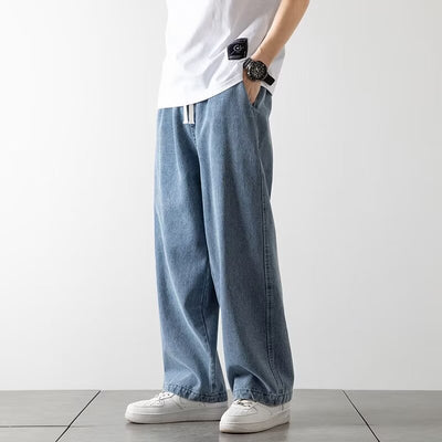 Pantalones Vaqueros Rectos Hombre Primavera Verano Talle Alto Pierna Ancha Urbano - Image 2