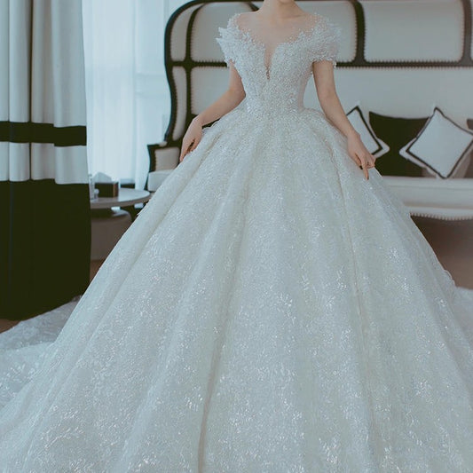 Vestido de Novia Francés Hombros Descubiertos