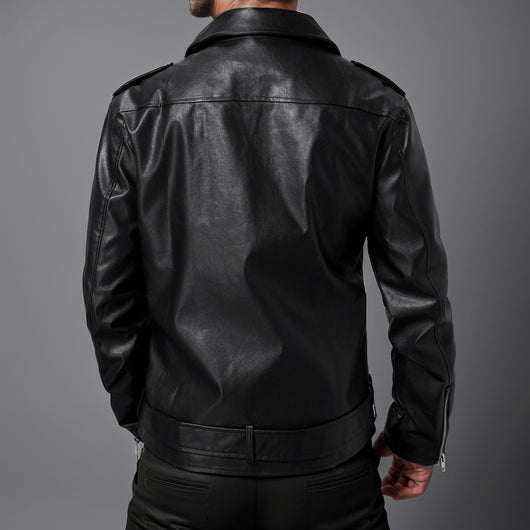 Chaqueta de Cuero Ajustada con Solapa - Image 21